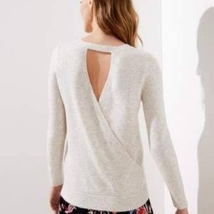 Loft Cream Cross Bar Backless Sweater